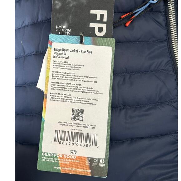 NEW Cotopaxi Fuego Down Jacket Womens XXL 2XL Blue Full Zip Puffer Jacket NWT - Picture 5 of 8
